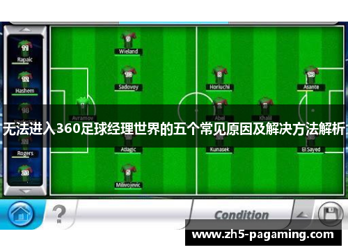 无法进入360足球经理世界的五个常见原因及解决方法解析