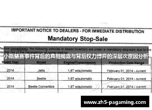 小斯禁赛事件背后的真相揭露与背后权力博弈的深层次原因分析